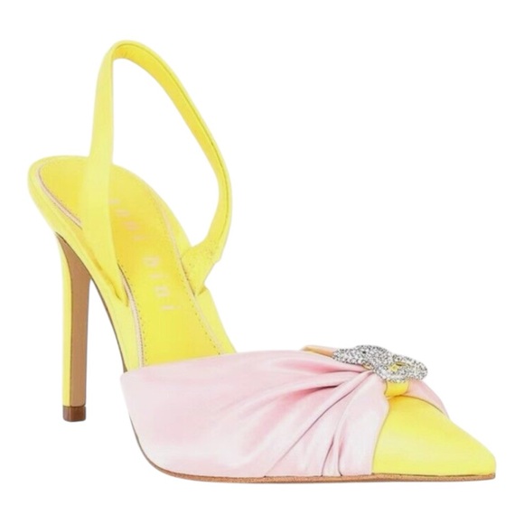 GIANNI‎ BINI Women's Michah Satin Heart Embellished Slingback Sandal Size 8.5 - Picture 1 of 8